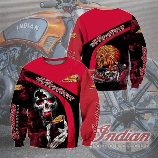 Bold Red and Black Indian Motorcycle Shirt, Rock and Roll Inspired Indian Motorcycle Hoodie