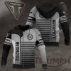 Classic Black and White Triumph Motorcycle Hoodie, Sleek Triumph Motorcycle Hoodie