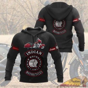 Classic Style Indian Motorcycle Hoodie Black and Red Indian Motorcycle Hoodie 1 1