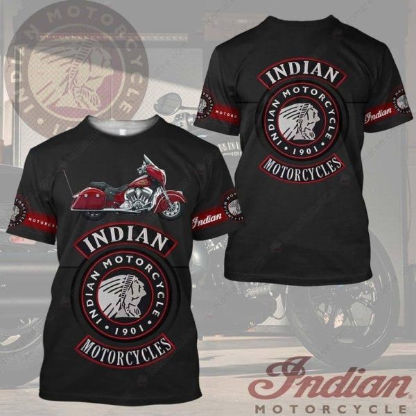 Classic Style Indian Motorcycle Hoodie, Black and Red Indian Motorcycle Hoodie