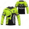 Customizable Triumph Punisher Motorcycle Hoodie, Neon Green All-Over Print Triumph Hoodie