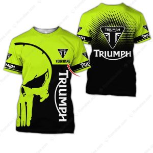 Customizable Triumph Punisher Motorcycle Hoodie Neon Green All Over Print Triumph Hoodie 2