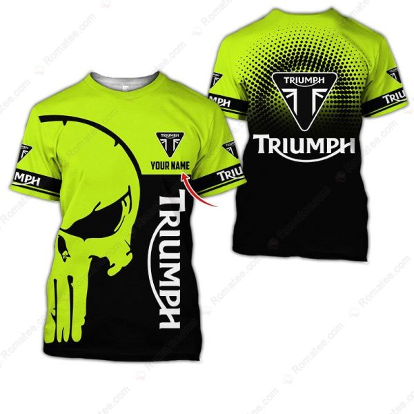 Customizable Triumph Punisher Motorcycle Hoodie, Neon Green All-Over Print Triumph Hoodie