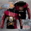 Dark Red Indian Motorcycle Skull Claws 3D All Over Print Hoodie