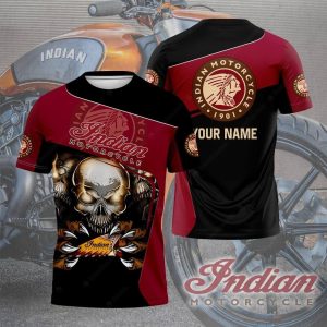 Dark Red Indian Motorcycle Skull Claws 3D All Over Print Hoodie 2