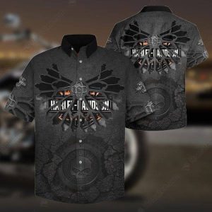 Dark and Edgy Harley-Davidson Distressed Skull Hawaiian Shirt