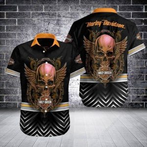 Dynamic Harley-Davidson Skull Winged With Chain Hawaiian Shirt