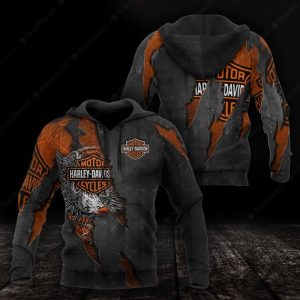 Eagle and Flames Black Harley-Davidson Hoodie, Live Free or Die Dynamic Harley-Davidson Hoodie