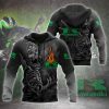 Flaming Kawasaki Grim Reaper Motorcycle Hoodie, Exclusive Biker Jacket with Skeletal Design and Green Logo Accents