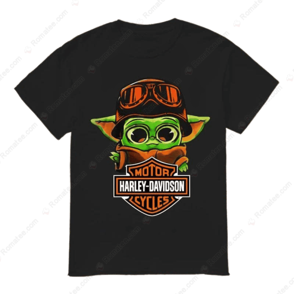 Fun Harley-Davidson Baby Yoda Shirt, Cute Grogu Biker T-Shirt