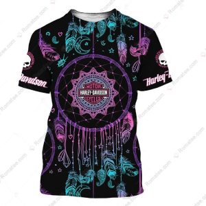 Gothic Harley-Davidson Dreamcatcher Shirt, Dark and Dreamy Design