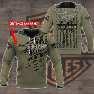 Harley-Davidson Camouflage American Flag Screw It, Let’s Ride Hoodie, Personalized Harley-Davidson 3D Shirt