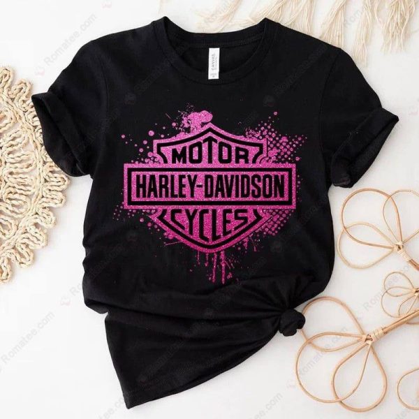 Harley-Davidson Glamour Tee, Harley-Davidson Glitter Splash T-Shirt