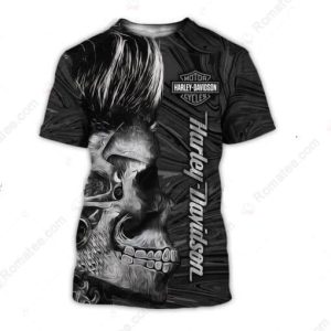 Harley-Davidson Mohawk Skull 3D All Over Print T-Shirt