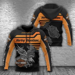 Harley-Davidson Motorcycle Eagle Ride Free Shirt, Orange and Gray Harley-Davidson Hoodie