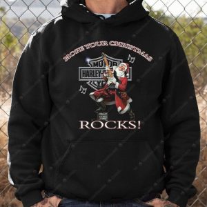 Harley-Davidson Santa Rocks Hoodie, Merry Christmas Rocks Harley-Davidson Holiday Hoodie