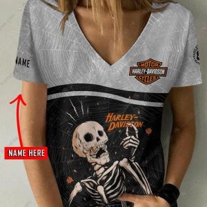 Harley-Davidson Skeleton Cobweb Shirt, All-Over Print Harley-Davidson Shirt