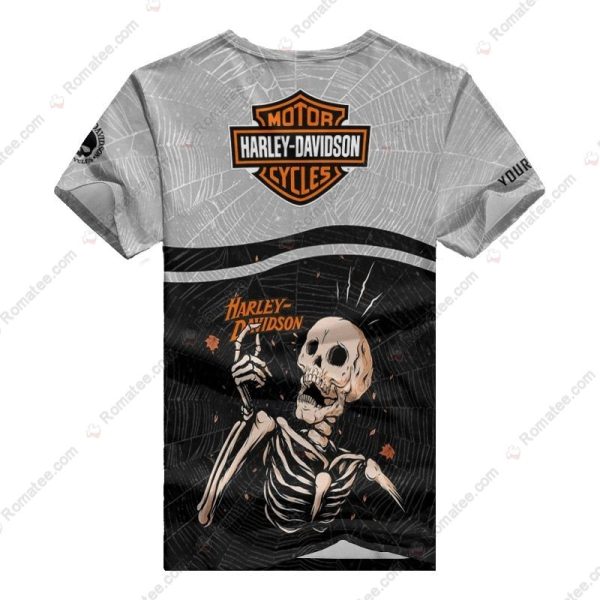 Harley-Davidson Skeleton Cobweb Shirt, All-Over Print Harley-Davidson Shirt