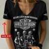 Harley-Davidson Skeletons Biker Shirt, Skulls and Motorcycle Harley-Davidson V-neck Shirt