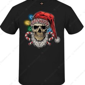 Harley-Davidson Skull with Santa Hat Cool Christmas T-Shirt