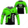 Kawasaki Punisher Skull Motorsport Neon Green and Black Hoodie