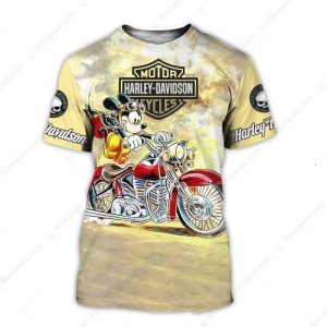 Mickey Mouse Riding Harley Davidson Hoodie Fun and Stylish Mickey Mouse Harley Davidson 3D All Over Print Hoodie 2