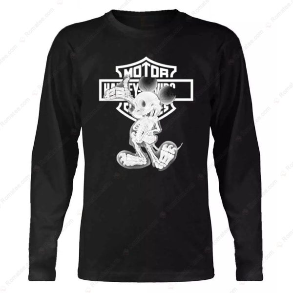 Mickey Mouse Skeleton Harley-Davidson Hoodie, Harley-Davidson Logo Merch