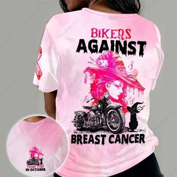 Motorcycle Think Pink In October Motorcycle Ride Breast Cancer Awareness T-Shirt