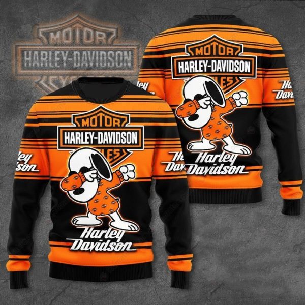 Orange and Black Snoopy Harley-Davidson Hoodie, Snoopy’s Christmas Ride