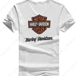 Pink Ribbon Skull Messy Harley-Davidson Shirt, Personalized Harley-Davidson Graphic V-neck Shirt