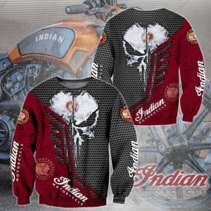 Punisher Skull Indian Motorcycle Hoodie Punisher Skull on Hexagonal Background 2