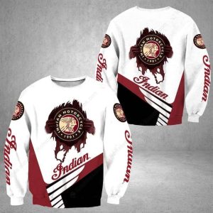 Red and Black Indian Motorcycle Ripped Hoodie, Eye-Catching Indian Motorcycle Hoodie