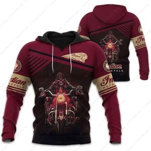 Skeleton Rider Indian Motorcycle Hoodie, Dynamic Indian Motorcycle Hoodie