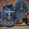 Stylish Harley-Davidson Camouflage Hoodie, American Flags and Camouflage Design