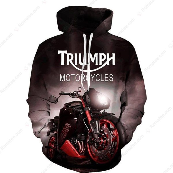 Triumph Motorcycle 3D Printed Hoodie, Cool Men Biker Streetwear