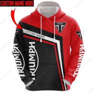 Triumph Motorcycles Red Black White 3D All Over Print Hoodie