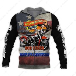 Vintage Bob Seger Guitar Harley-Davidson Hoodie, Patriotic Harley-Davidson Hoodie