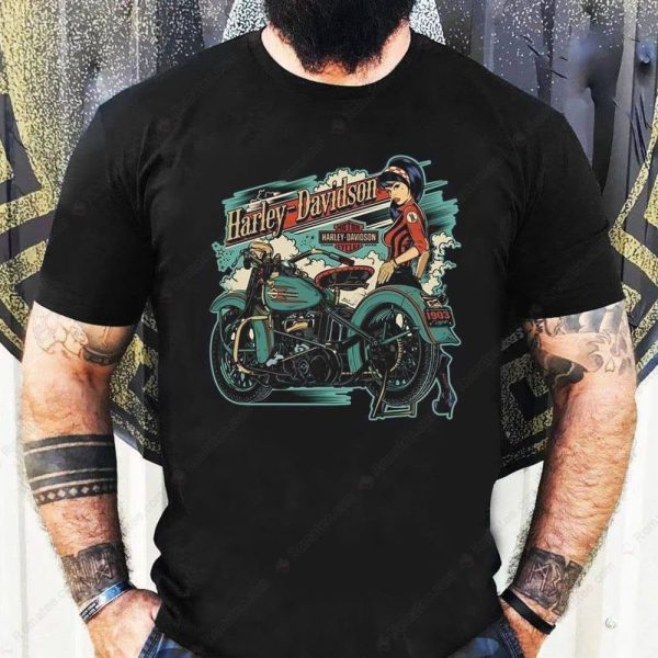 Vintage Pinup Girl Harley-Davidson 1903 Shity, Timeless Harley-Davidson T-Shirt