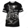 Woman Kissing Skull Harley-Davidson Motorcycle Shirt, Ride or Die Romance Style