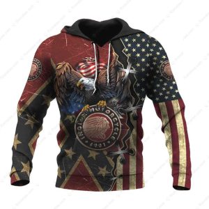 American Flag Eagle Indian Motorcycle Hoodie, Patriotic Indian Motorcycle Hoodie