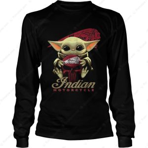 Baby Yoda Holding Skull Indian Motorcycle T-Shirt, Graphic Indian Motorcycle Merch