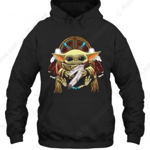 Baby Yoda Native American Attire Hoodie, Dreamcatcher Native American Merch