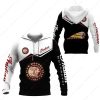 Black and White Indian Motorcycle Hoodie, Logo and Modern Geometric Style