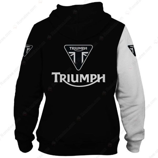 Black and White Punisher Skull Triumph Motorcycles Hoodie, Dark and Powerful Triumph Hoodie