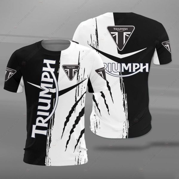 Black and White Triumph Motorcycles Claw Merch, Speed and Power Triumph 3D All Over Print Hoodie