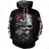 Bold Skull and Rose Harley Davidson Hoodie, Eye-Catching Harley Davidson Skull Hoodie