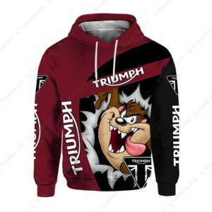 Bold Triumph Tasmanian Devil 3D Merch, Stylish Maroon Triumph Hoodie