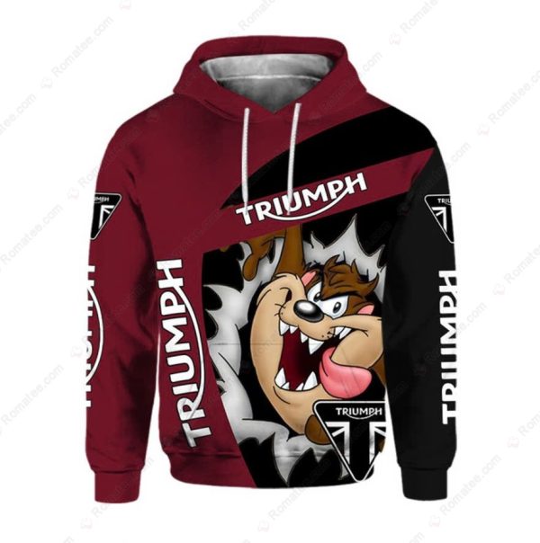 Bold Triumph Tasmanian Devil 3D Merch, Stylish Maroon Triumph Hoodie