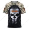 Camouflage Punisher Skull Harley-Davidson 3D Merch, 3D Printed Camo Harley-Davidson Tactical 3D T-Shirt