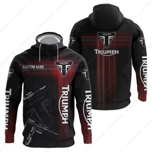 Custom Name Triumph Motorcycles Repeated Logo Hoodie, Triumph Motorcycles Bikers 3D Merch